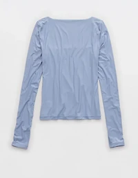 SMOOTHEZ Square Neck Long Sleeve T-Shirt