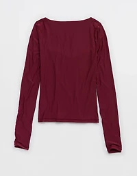 SMOOTHEZ Square Neck Long Sleeve T-Shirt