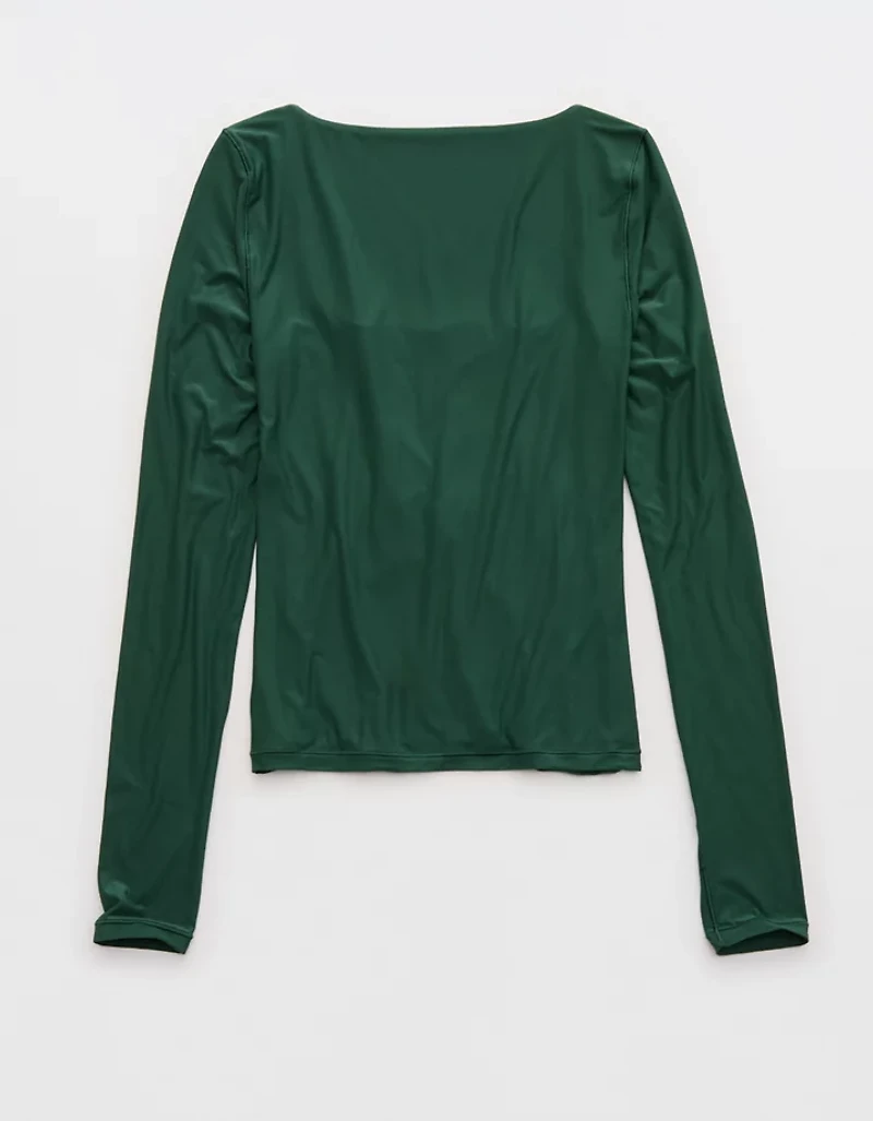 SMOOTHEZ Square Neck Long Sleeve T-Shirt