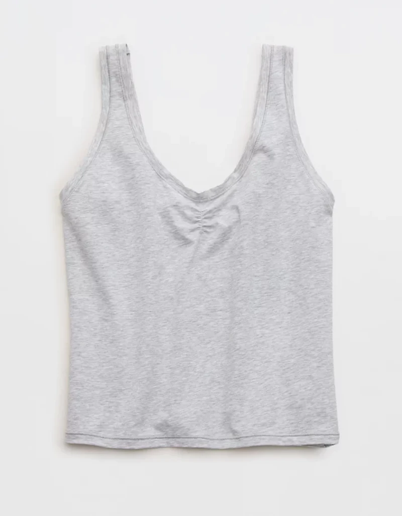 SMOOTHEZ Cotton Blend Ruched Tank Top