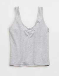 SMOOTHEZ Cotton Blend Ruched Tank Top