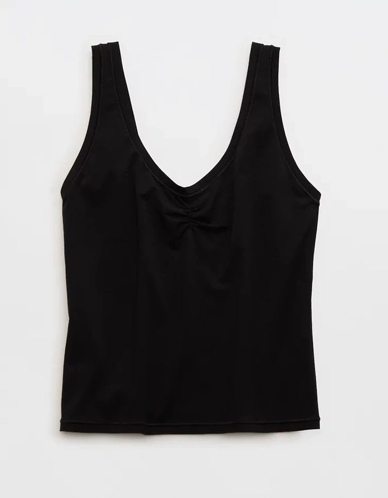 SMOOTHEZ Cotton Blend Ruched Tank Top