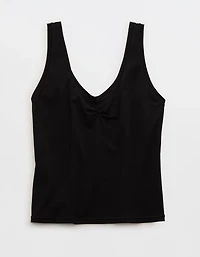SMOOTHEZ Cotton Blend Ruched Tank Top