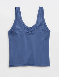 SMOOTHEZ Cotton Blend Ruched Tank Top