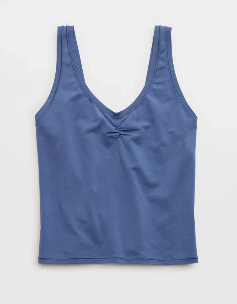SMOOTHEZ Cotton Blend Ruched Tank Top