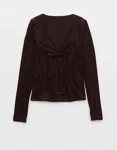 SMOOTHEZ Long Sleeve Ruched Top