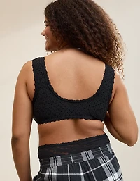 Show Off Flocked Vintage Lace Plunge Bralette