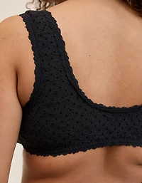 Show Off Flocked Vintage Lace Plunge Bralette