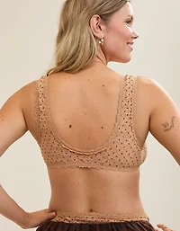 Show Off Flocked Vintage Lace Plunge Bralette