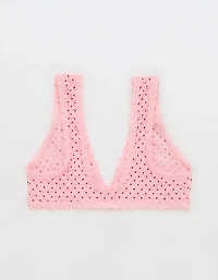 Show Off Flocked Vintage Lace Plunge Bralette