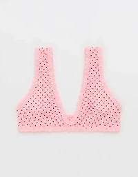 Show Off Flocked Vintage Lace Plunge Bralette