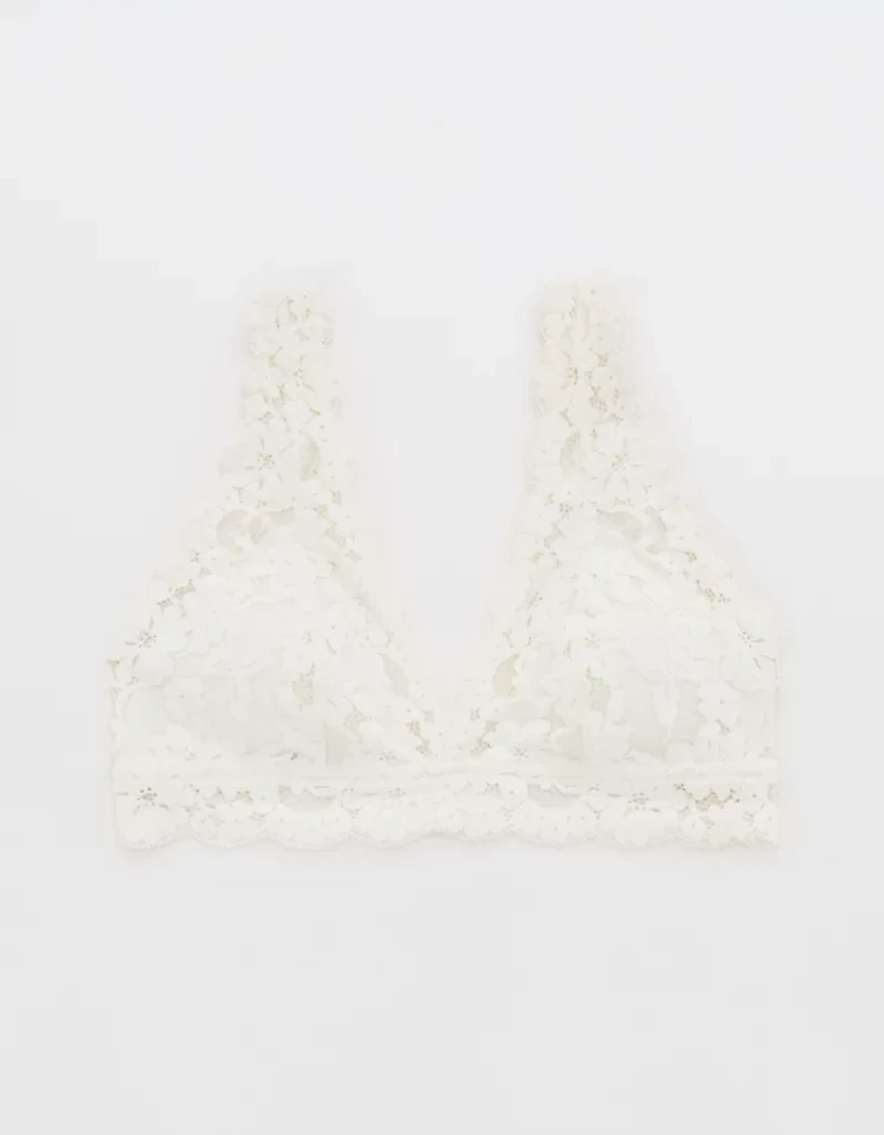 Show Off Chenille Lace Padded Plunge Bralette