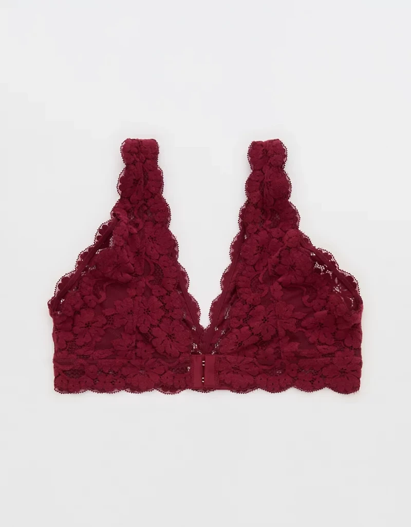 Show Off Chenille Lace Padded Plunge Bralette