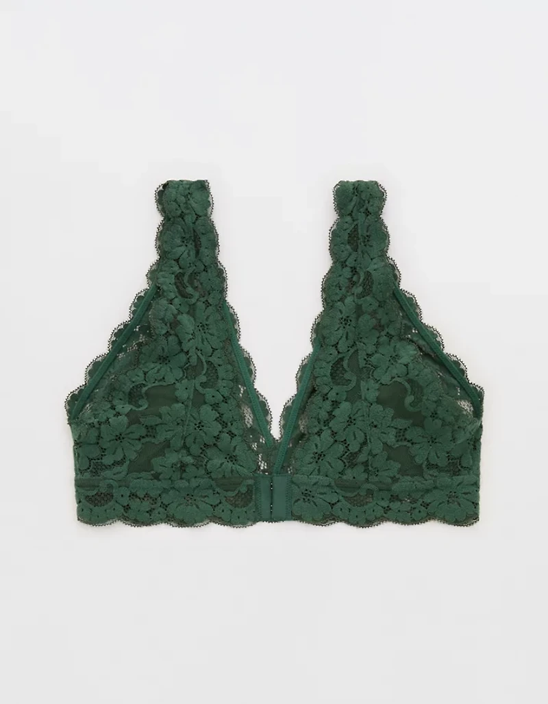 Show Off Chenille Lace Padded Plunge Bralette