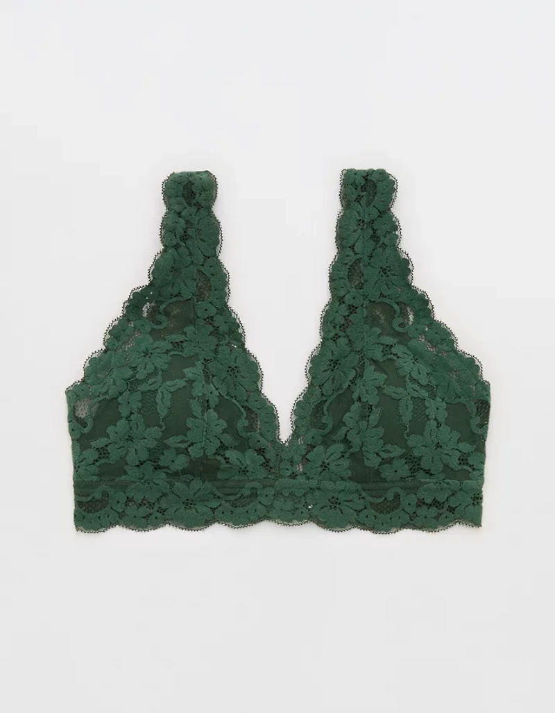 Show Off Chenille Lace Padded Plunge Bralette