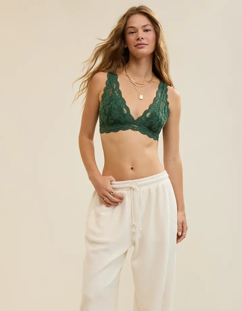 Show Off Chenille Lace Padded Plunge Bralette
