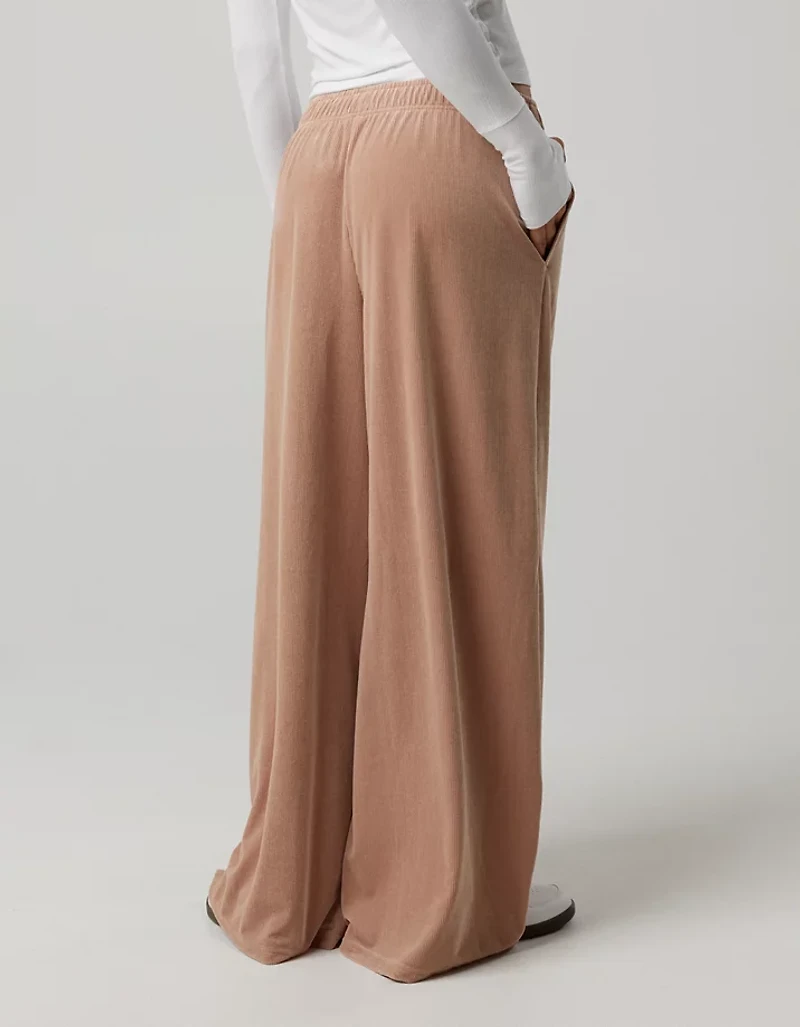 OFFLINE By Aerie Velour Rib Super Wide Leg Pant