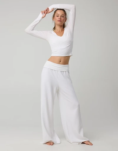 OFFLINE By Aerie OTT Fleece Super Wide Leg Foldover Pant