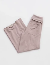 OFFLINE By Aerie OTT Fleece Super Wide Leg Foldover Pant