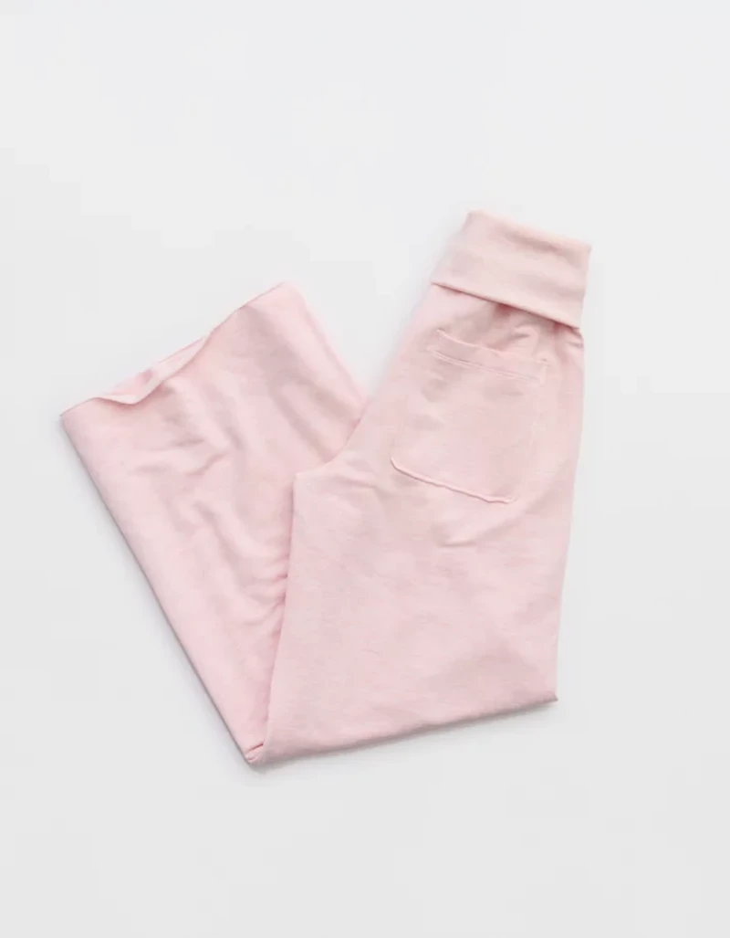 OFFLINE By Aerie OTT Fleece Super Wide Leg Foldover Pant