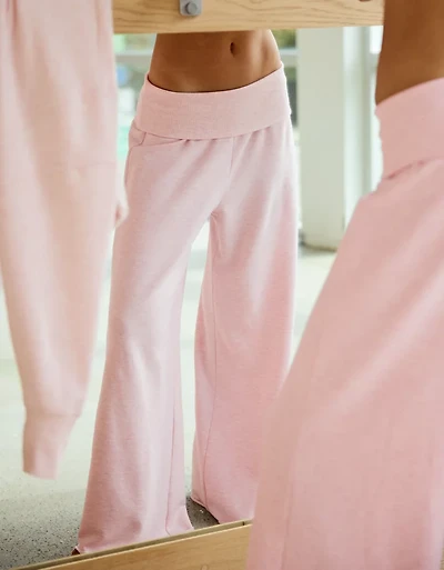 OFFLINE By Aerie OTT Fleece Super Wide Leg Foldover Pant