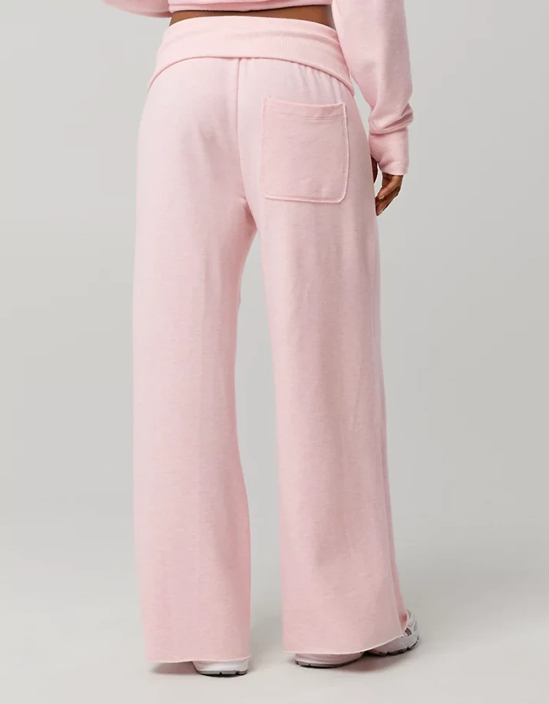 OFFLINE By Aerie OTT Fleece Super Wide Leg Foldover Pant