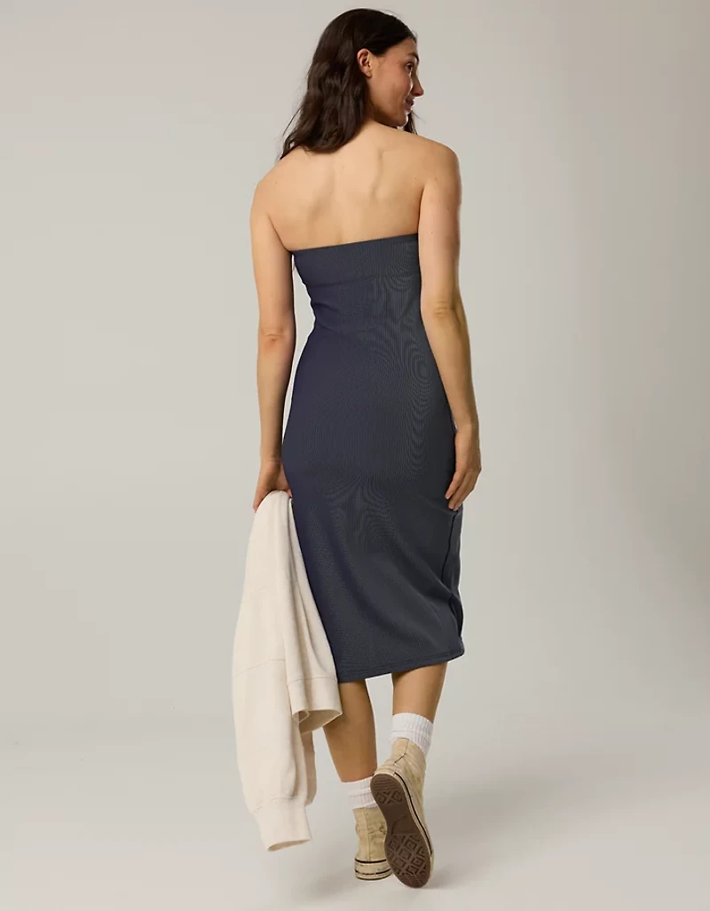 OFFLINE By Aerie Stripe Rib Night Out Midi Tube Dress