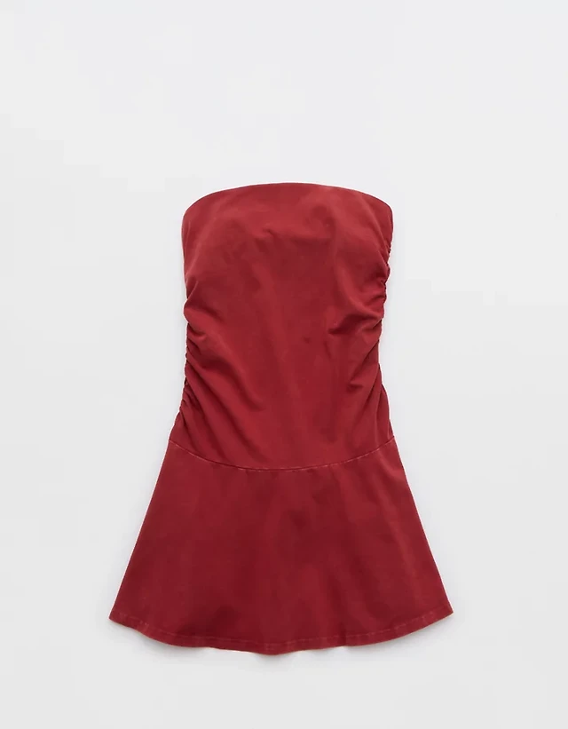 aerie strapless handkerchief mini dress Aerie Strapless Handkerchief Dress