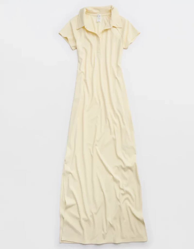 OFFLINE By Aerie Thumbs Up Heavyweight Polo Maxi Dress