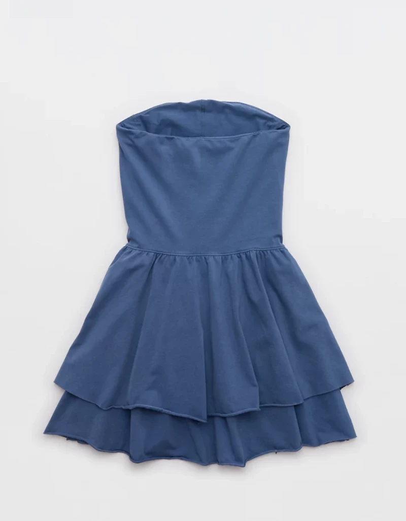 OFFLINE By Aerie OG Cotton Strapless Ruched Mini Dress