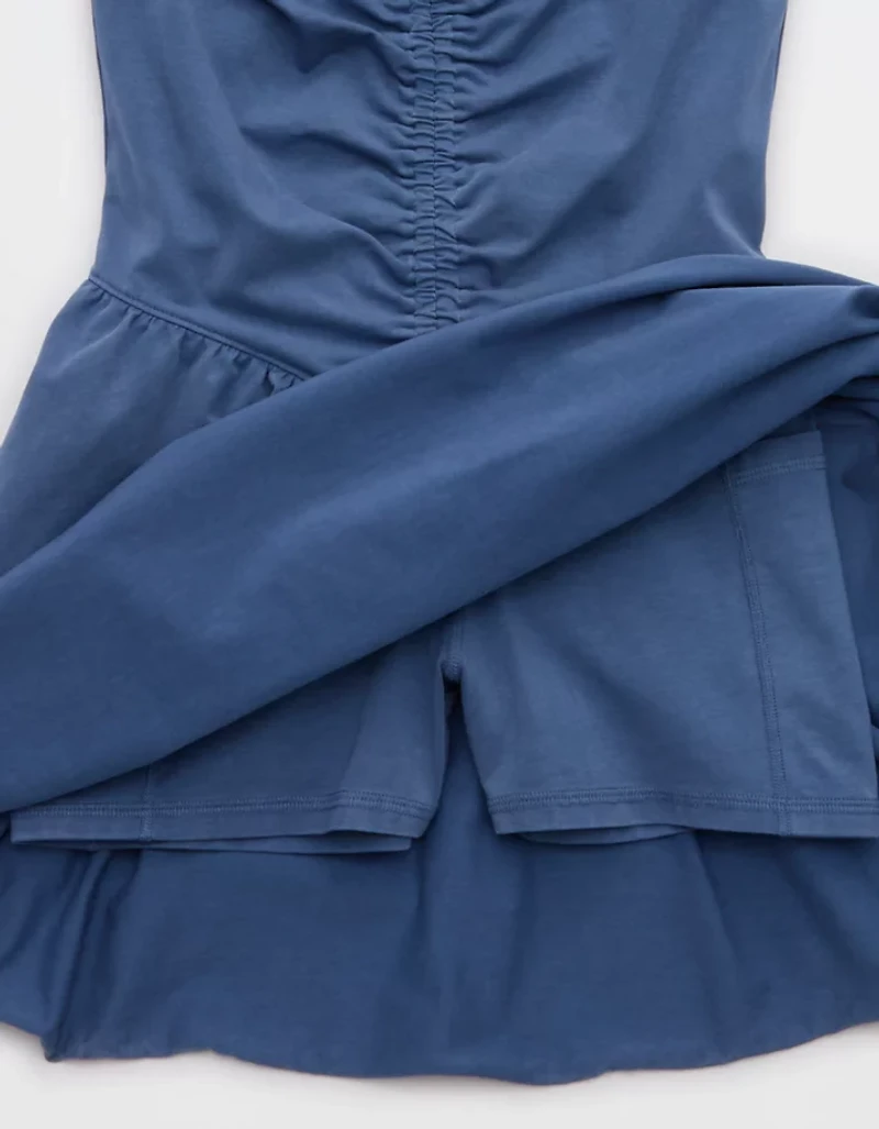 OFFLINE By Aerie OG Cotton Strapless Ruched Mini Dress