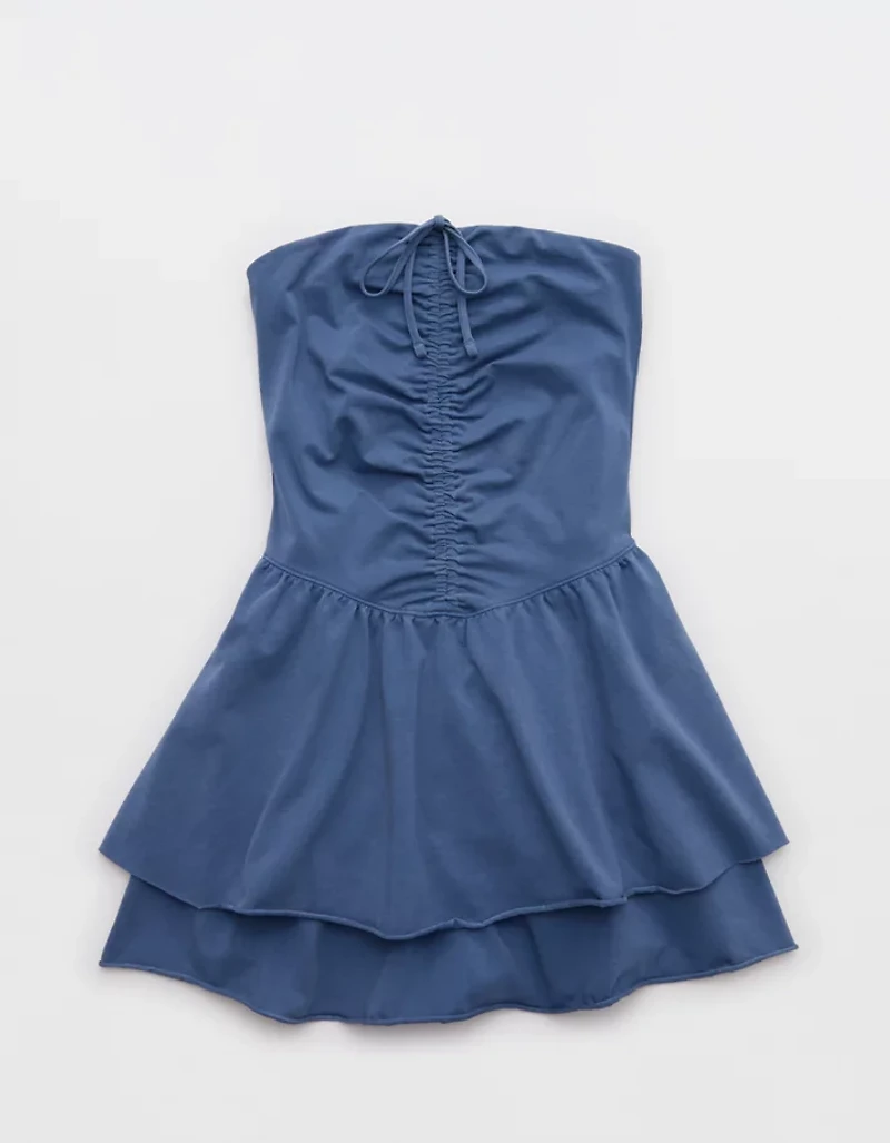 OFFLINE By Aerie OG Cotton Strapless Ruched Mini Dress