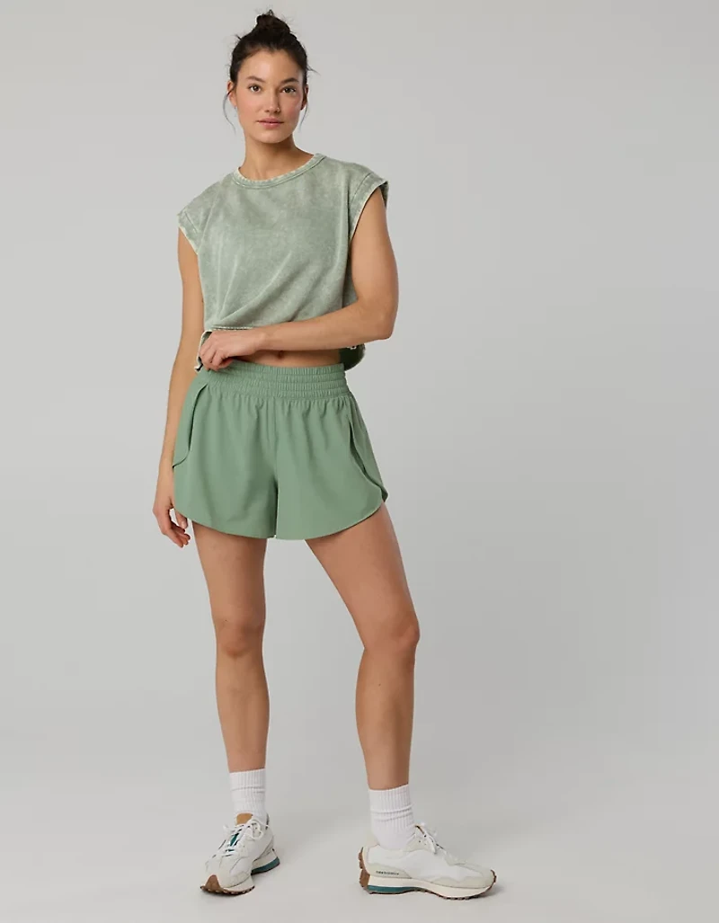 OFFLINE By Aerie High Waisted 3" Butterfly Hem Hot Stuff Short