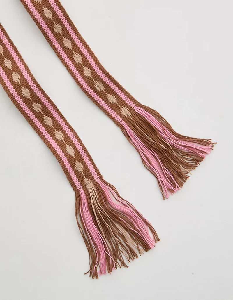 Aerie Woven Fringe Belt