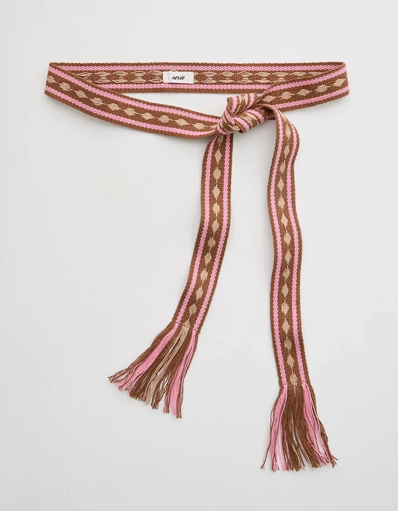 Aerie Woven Fringe Belt
