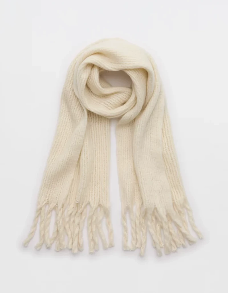 Aerie Fuzzy Knit Scarf
