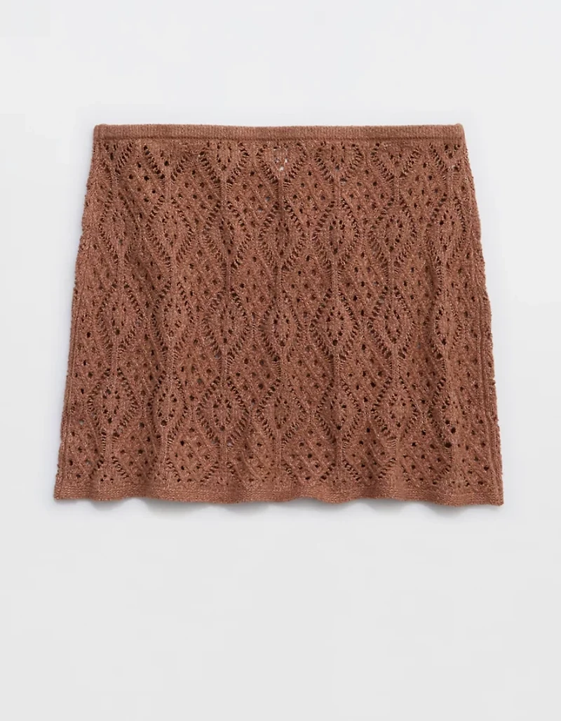 Aerie Crochet Pull-On Mini Skirt