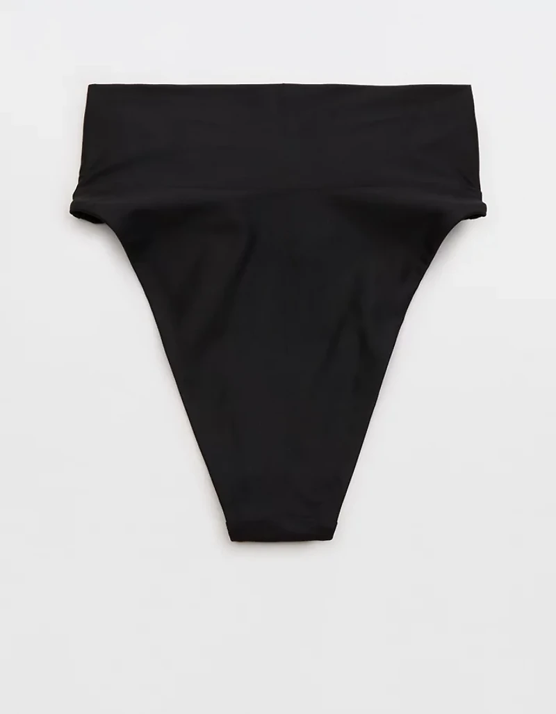 Aerie Ruched High Cut Cheeky Bikini Bottom