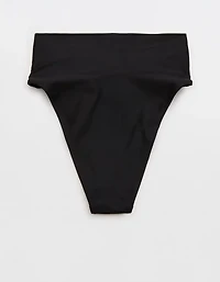Aerie Ruched High Cut Cheeky Bikini Bottom