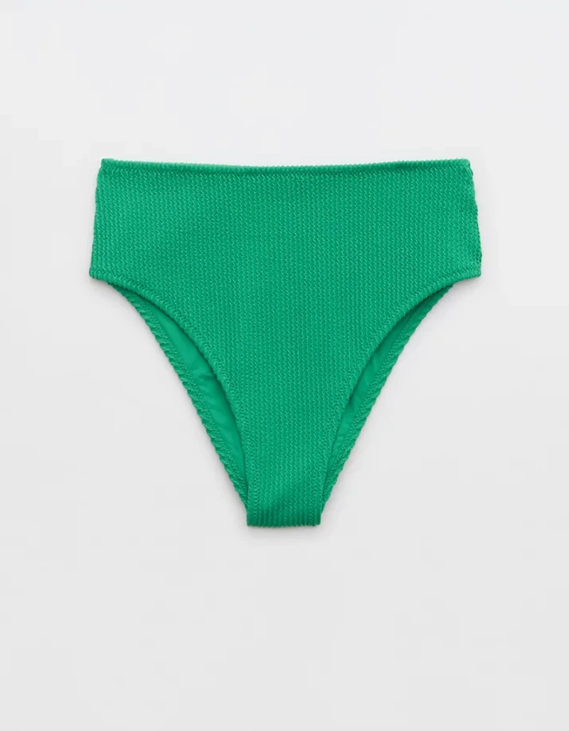Aerie Crinkle High Cut Cheeky Bikini Bottom