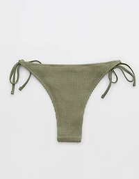 Aerie Shimmery Crinkle Cheekiest Tie Bikini Bottom