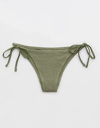 Aerie Shimmery Crinkle Cheekiest Tie Bikini Bottom