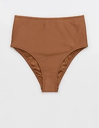 Aerie Shine Rib High Waisted Cheeky Bikini Bottom