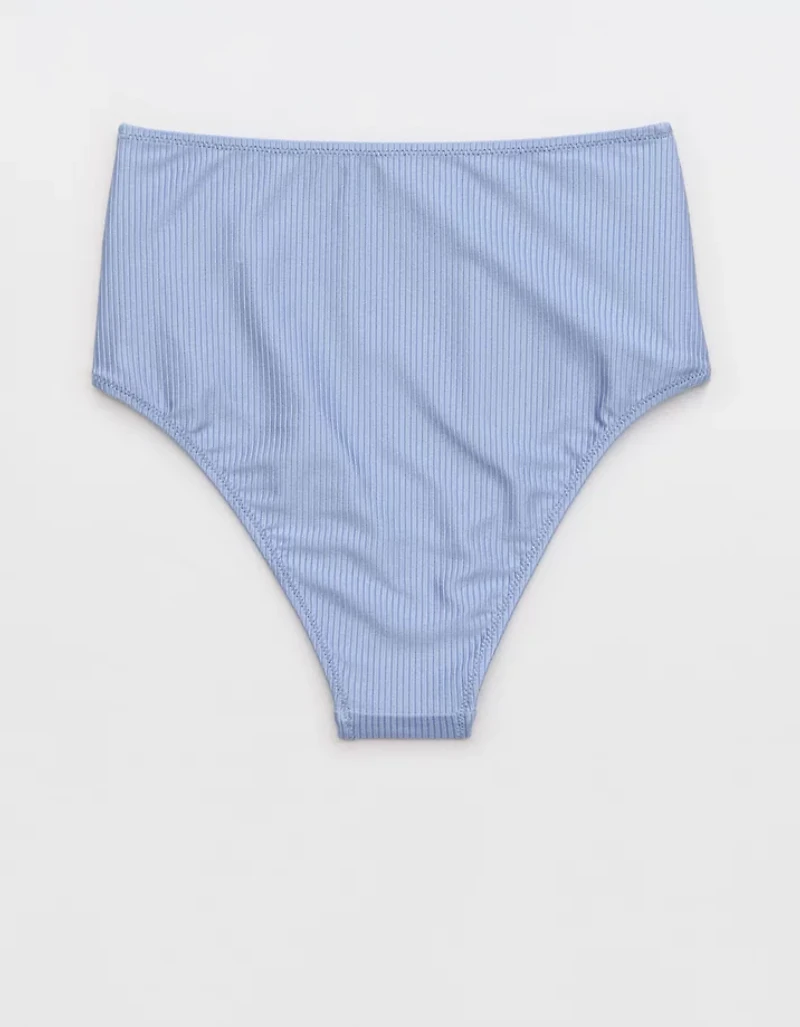 Aerie Shine Rib High Waisted Cheeky Bikini Bottom