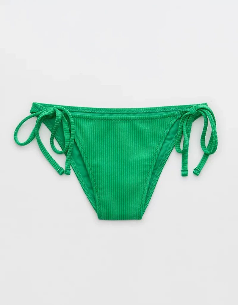 Aerie Shine Rib Cheekiest Tie Bikini Bottom
