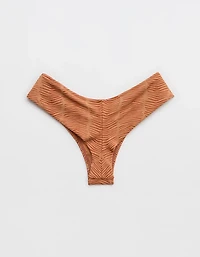 Aerie Jacquard High Leg Bikini Bottom