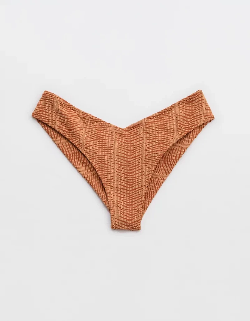Aerie Jacquard High Leg Bikini Bottom