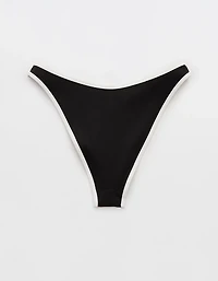 Aerie Mid Rise Ribbed Cheeky Bikini Bottom
