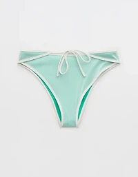 Aerie Ribbed High Cut Mid Rise Cheeky Bikini Bottom