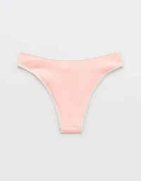 Aerie Ribbed High Cut Mid Rise Cheeky Bikini Bottom